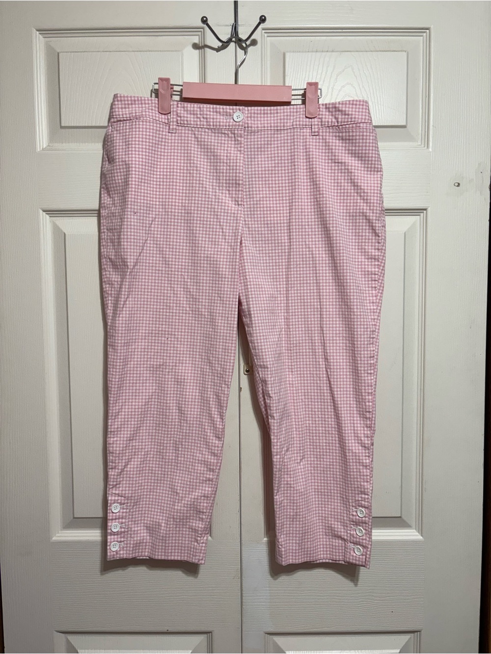 Talbots Pink Gingham Capri Pants